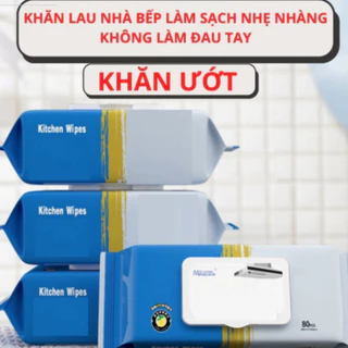 Khăn ướt lau bếp đa năng mềm mại thân thiện an toàn gói 80 tờ [ HÀNG TỐT ]