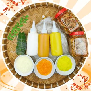 Bánh tráng phơi sương 250g, muối tép hành phi 200g, bơ 300g (3 vị) kèm chai sốt