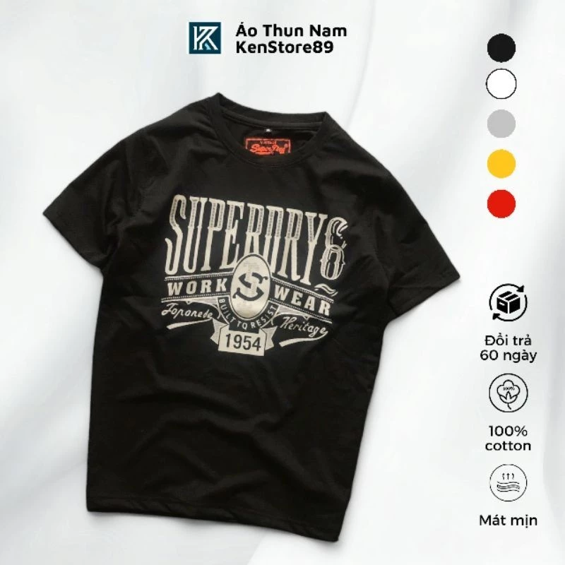 Áo Thun Nam Cổ Tròn SUPERDRY Chất Liệu Co Dãn Cao Cấp Thoáng Mát Thấm Hút Mồ Hôi 1954 KENSTORE89 ATV035