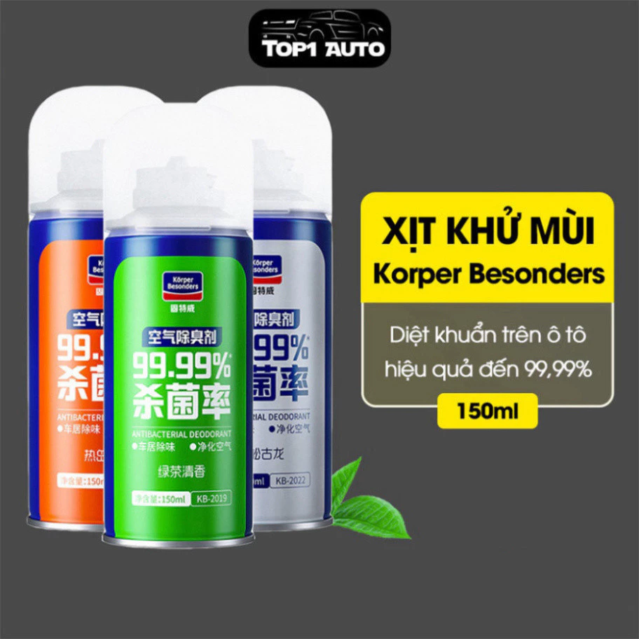 Chai xịt khử mùi diệt khuẩn ô tô Korper Besonders chính hãng hương thơm nước hoa cao cấp loại bỏ mùi nội thất xe hơi