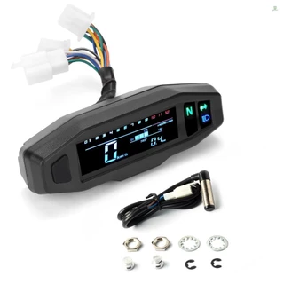 Universal LCD Digital Motorcycle Meter Speedometer Digital Odo-meter Electric Motor Bike Tachometer QC