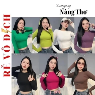 A006 Áo Tay Dài Xỏ Ngón Thu Đông Chất Tăm Lạnh Co Giãn 4 Chiều