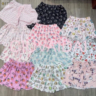 {FREE SHIP} COMBO 5 Quần short thun xòe họa tiết nhiều mẫu, cạp chun dễ mặc - Fani DVGIT