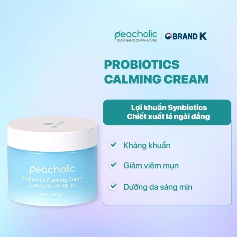 Kem Dưỡng Ẩm PEACHOLIC chiết xuất ngải cứu và lợi khuẩn Probiotics Calming Cream 100ml !