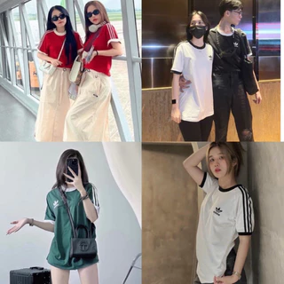 🔥Hàng Xuất Dư🔥 Áo Thun Adidas Sọc Tay Logo Thêu Basic Truyền Thống Chất Vải 100% Cotton Thoáng Mát Đủ Tag Mác