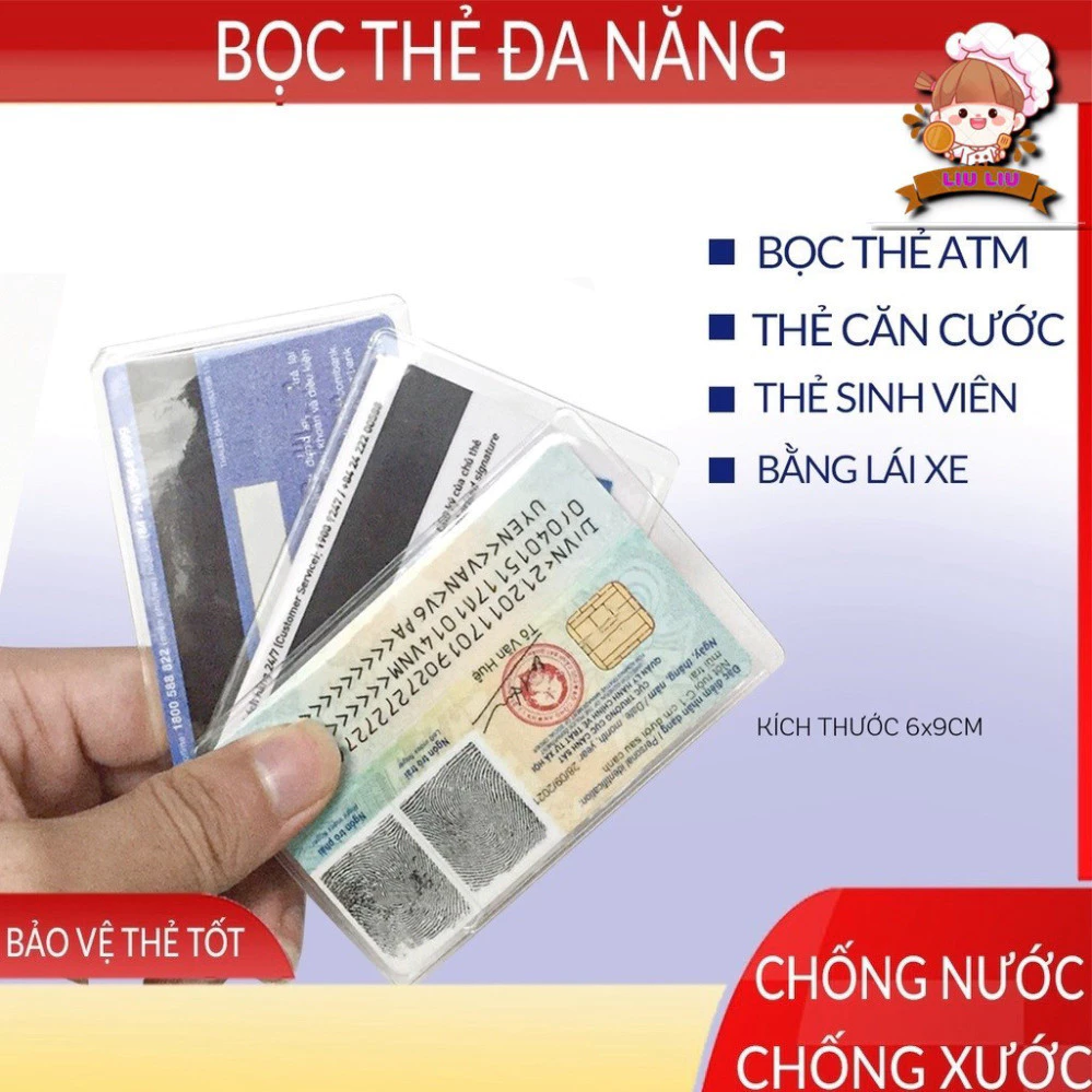 Vỏ bọc căn cước công dân CCCD - ATM trong suốt bảo vệ thẻ, chống xước,...