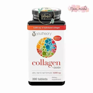 (Hàng auth) Viên uống đẹp da Collagen Youtheory+ Biotin  390 viên của Mỹ