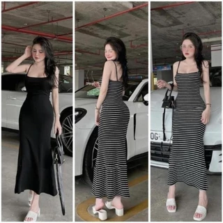 Váy Body Nữ 2 Dây Dáng Suông Dài, Đầm Nữ Ôm Đuôi Cá Thời Trang Sang Chảnh Thanh Lịch  ROXXY D114