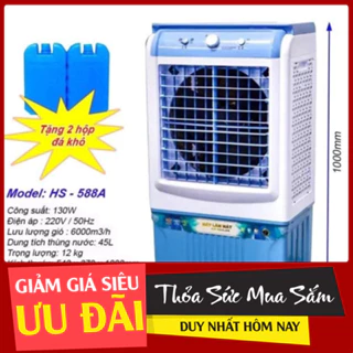 SIỂU RẺ  -  Quạt Điều Hòa Không Khí Hơi Nước Tiết Kiệm 45L LU 45A + TẶNG 2 ĐÁ KHÔ CÓ BÁNH XE - BH 1 NĂM