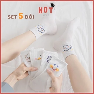 Tất cổ cao nữ họa tiết hình thú dễ thương, vớ Hàn Quốc dễ phối đồ - Hot Store