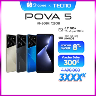 Điện thoại Tecno POVA 5 (8+8)/128GB - MediaTek G99 - Sạc nhanh 45W - 6.8'' FHD+ Tần số quét 120HHZ -  Bảo hành 13 Tháng 