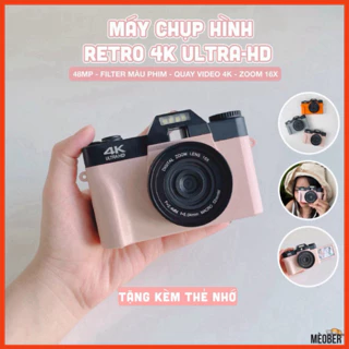 Máy Chụp Hình Retro 48MP Quay phim 4K UltraHD [Tặng thẻ nhớ]   - giả lập màu phim, quay video slow-mo, tích hợp wifi sal