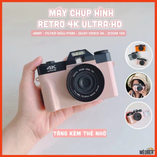 Máy Chụp Hình Retro 48MP Quay phim 4K UltraHD [Tặng thẻ nhớ]   - giả lập màu phim, quay video slow-mo, tích hợp wifi sal