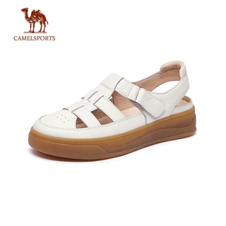 CAMELSPORTS THỂ THAO Nữ Rỗng Mũi-Teo Sandal Dày Đế Lợn Lồng Giày Nữ Da Thật La Mã