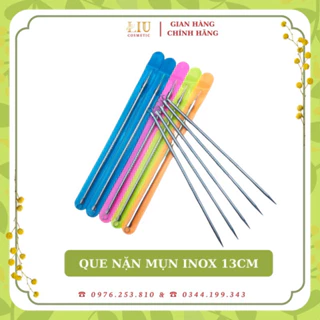 Cây nặn mụn 2 đầu - que nặn mụn cao cấp inox (có bao đi kèm)