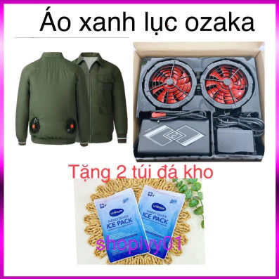 ÁO ĐIỀU HÒA NHẬT BẢN CAO CẤP TẶNG KÈM ĐÁ KHÔ  pin 80000MAH CÓ HIỂN THỊ PIN quạt 18V-9 CÁNH cực khỏe chống nóng