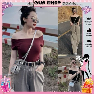 Áo thun nữ trễ vai croptop bassic nhiều màu, chất mát hàng chuẩn Qccc Cuashop