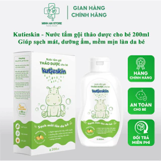 Combo Tắm Gội Thảo Dược Kutieskin Cho Bé: Sạch Mát và Dưỡng Ẩm, Làm Mềm Mịn Làn Da, Chai 200ml