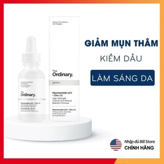 Serum The Ordinary Niacinamide 10% + Zinc 1% dưỡng trắng da số 1 thế giới + serum tẩy da chết 30ml dưỡng da