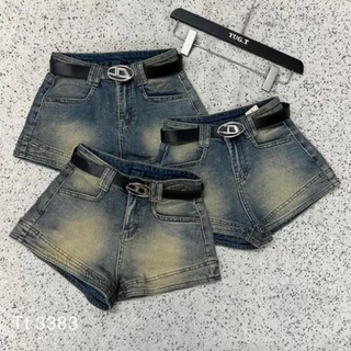 [ HOT ] Quần sooc jeans nữ kèm đai Diesel hàng chuẩn QC, quần bò nữ dáng ngắn siêu tôn dáng N80