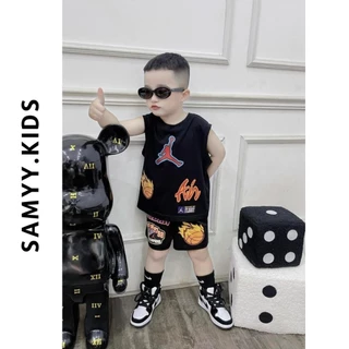 Set bộ áo tank top mùa hè cho bé trai, bộ áo ba lỗ quần short đùi trẻ em chất cotton mềm thoáng mát - Sammy_VN