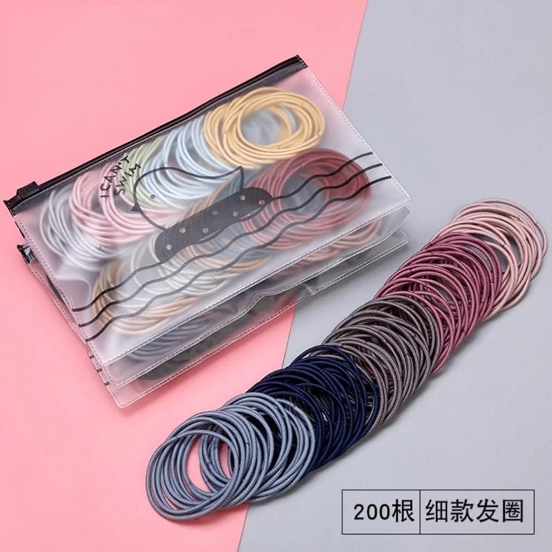 Set 100 Dây Buộc Tóc Cao Su Co Giãn Màu Sắc Ngọt Ngào Phong Cách Hàn Quốc -VH66