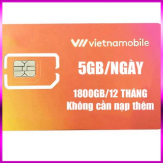 [Sim dùng 12 tháng] Sim Vietnamobile data 4G vào mạng 1 năm không cần nạp tiền 5GB/Ngày - 150 GB/tháng giá rẻ - sale kịc