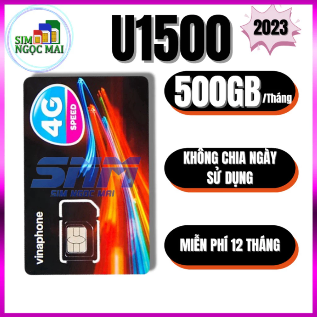 Sim 4G Vinaphone VD149 , 12D159V - D500 - 12WIN60P - U1500 - Miễn Phí 500Gb - Trọn Gói 12 Tháng - Sim Ngọc Mai - sale kị