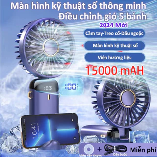 Quạt Cầm Tay Tích Điện Pin Khủng , Quạt Mini Cầm Tay 5 Tốc Độ Gió Linh Hoạt ( QUẠT CẦM TAY)