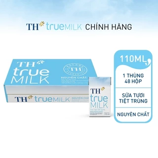 Thùng 48 hộp sữa tươi tiệt trùng nguyên chất TH True Milk 110ml (110ml x 48)