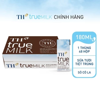 Thùng 48 hộp sữa tươi tiệt trùng sôcôla nguyên chất TH True Milk 180ml (180ml x 48)