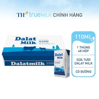 Thùng 48 hộp sữa tươi tiệt trùng có đường Dalatmilk 110ml (110ml x 48)