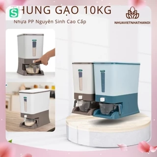 Thùng đựng gạo 10kg  HOKORI 5338 , nhựa cao cấp PP nguyên sinh an toàn tiện lợi