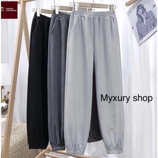 Quần joger gân tăm unisex Myxury quần bom ống rộng chất liệu gân tăm