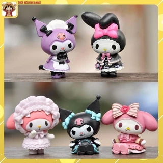 Bộ 5 Mô Hình Kuromi Sanrio, Nhân Vật Hoạt Hình Yêu Thích, Mô Hình Cao 5cm, Decor Trang Trí, Bộ Sưu Tập Yêu Thích