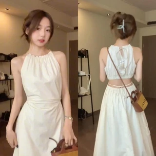 h3 Váy khoét lưng Mina dress dáng dài tiểu thư xixeoshop - V69