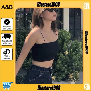 [ RẺ VÔ ĐỊCH] Áo Croptop 2 Dây Body Ngắn Nữ 🌸 Thun phông trơn 2s sợi bún dáng ôm màu ĐEN | TRẮNG Ulzzang HOT