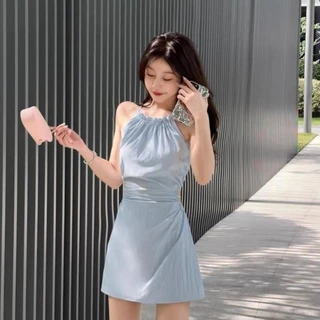 H6 h4 Váy Moon dress dáng ngắn tuarua buộc nơ lưng xixeoshop - V205