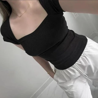 Áo Cúp Ngực Croptop Ôm Eo Cổ Vuông, Áo Babytee Body Cộc Tay Dáng Lửng Ngắn - A26