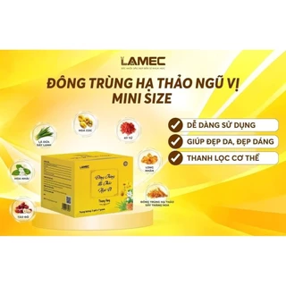 Trà đông trùng hạ thảo ngũ vị LAMEC giúp ngủ ngon dáng đẹp Hỗ trợ Bồi bổ sinh lực, Tăng cường sức khỏe - hộp 5 gói