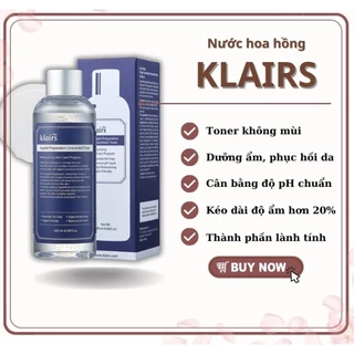 Toner Klairs 180ml phục hồi da dưỡng da trắng sáng giúp giảm mụn cấp ẩm cho da tươi trẻ trắng.