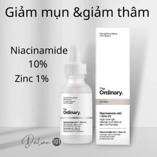 Serum The Ordinary Niacinamide 10% + Zinc 1% da giảm mụn trứng cá, giảm thâm hiệu quả 30ml dưỡng da trắng mịn màng.