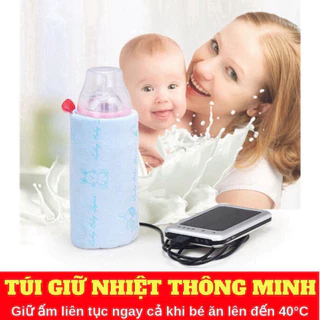 Túi Đựng Bình Sữa 40 Độ Hâm, Ủ, Giữ Nhiệt Và Sạc Đa Năng - Tiện Lợi Cho Mẹ.