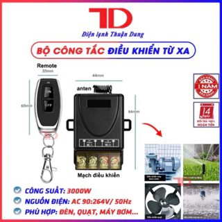 Bộ công tắc điều khiển từ xa đa năng 100m xuyên tường công suất lớn 30a/3000w/110v-220v, TD Điện lạnh Thuận Dung