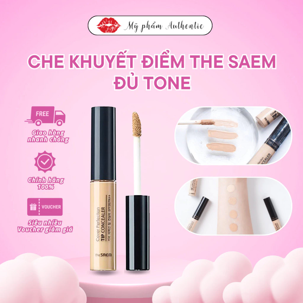 Che khuyết điểm quốc dân Hàn Quốc đầy đủ tone (0.5 - 02) Cover Perfection Tip Concealer Spf28 PA++