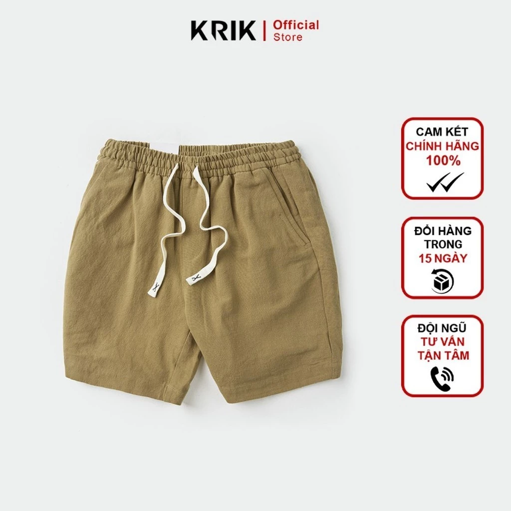 Quần Short Nam Form Regular Chất Liệu Linen Cao Cấp KRIK - QS8031