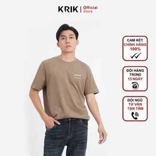 Áo Phông Nam KRIK Chất Vải Cotton, Form Regular Hiện Đại, Hoạ Tiết Chữ In Năng Động  AP1223