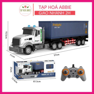 Xe Điều Khiển Từ Xa Container, Đầu Kéo Cỡ Lớn, Chạy Tốc Độ Cao Dài 57cm, Sử Dụng Pin Sạc