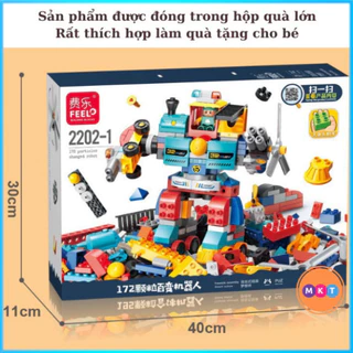 [LOẠI I] Bộ lắp ráp Xếp hình cỡ lớn, Xếp hình người máy 105 và 172 và 195 chi tiết - Phiên bản mới