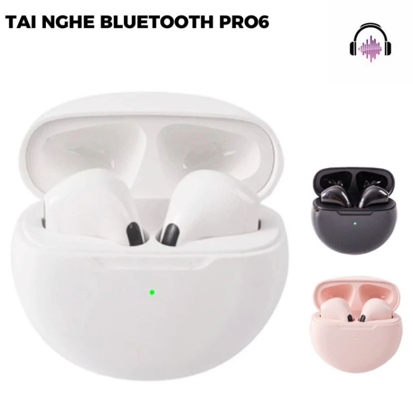 Tai nghe bluetooth Pro 6 phiên bản cao cấp mới nhất,tai nghe không dây cảm biến định vị đổi tên nhiều màu có bảo hành